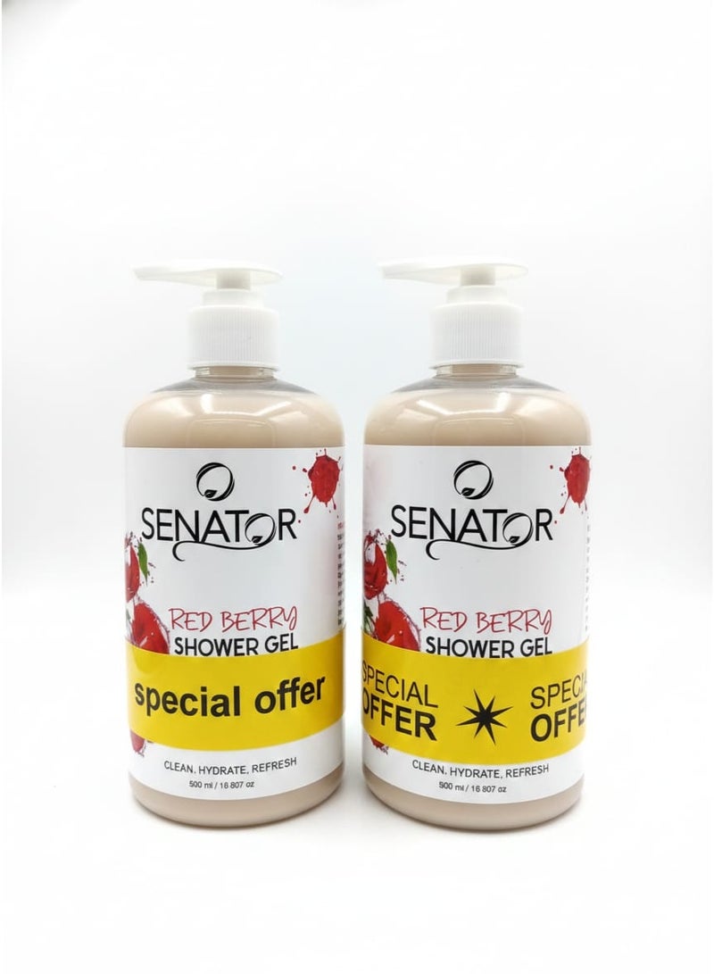 سيناتور شاور جيل ريد بيري - (2 × 500ml)